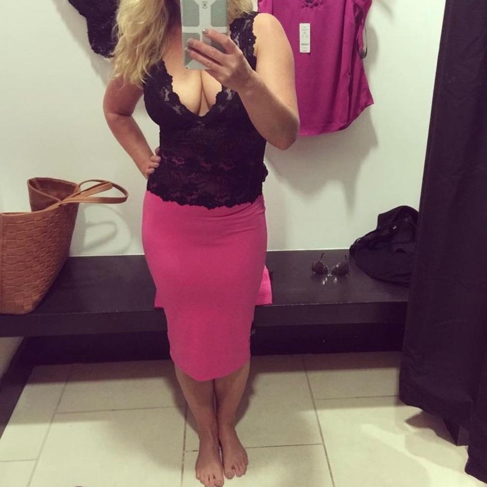 Bebe stretch midi skirt